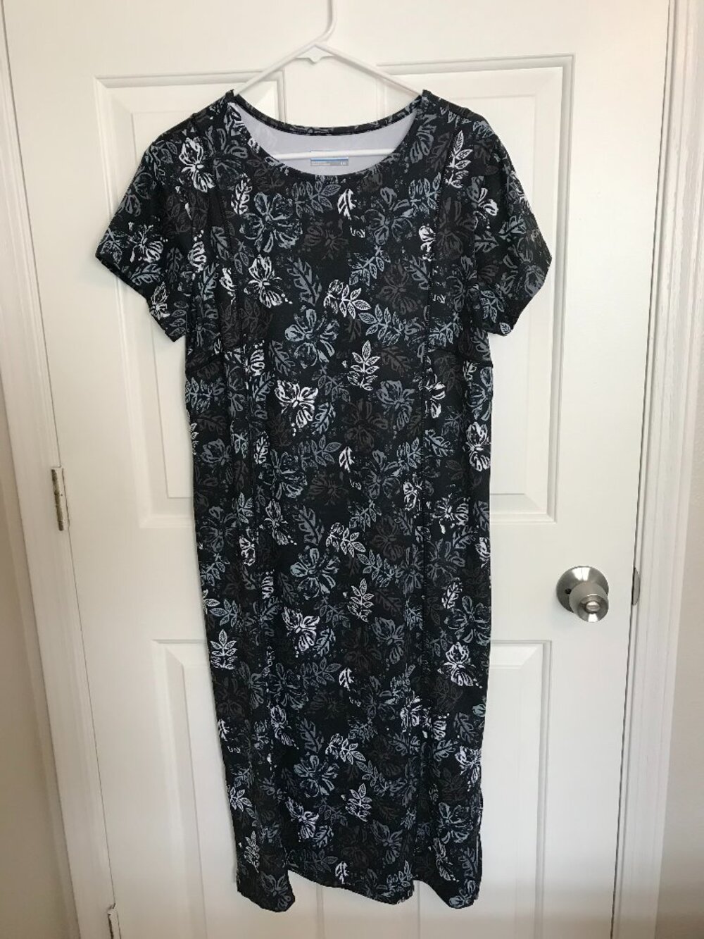 Columbia PFG Freezer III Omni-Wick Omni-Freeze Maxi Midi Dress XL Black Floral